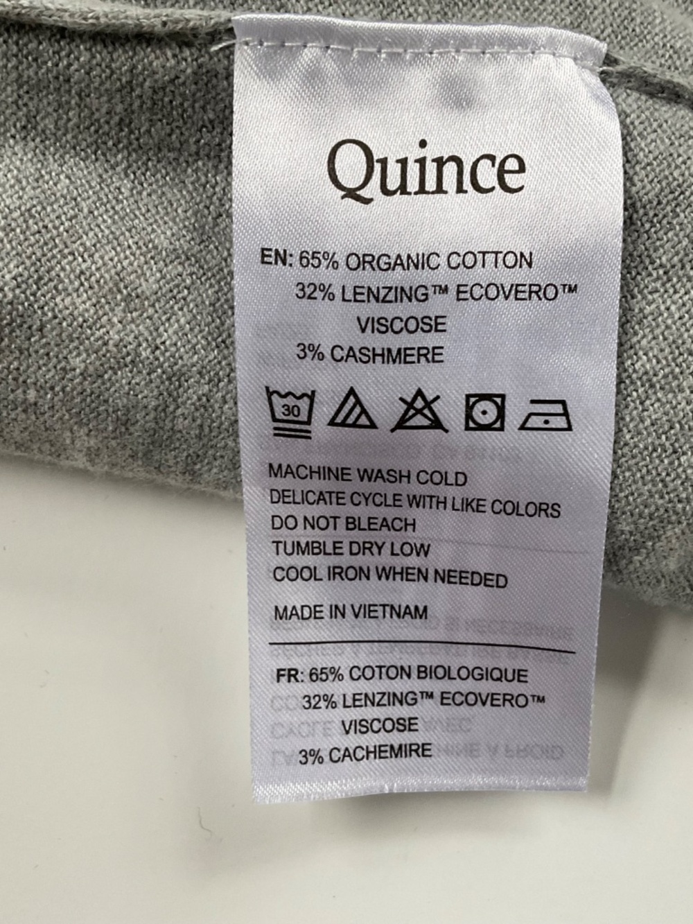 Quince Cashmere Blend Lightweight Crew Sweater Sz L Heather Grey Classic Capsule - Picture 10 of 11